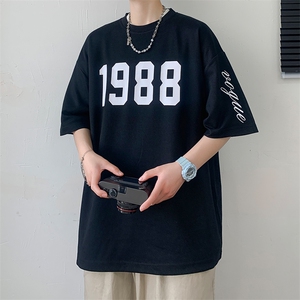 冰氧仿短袖港风白墙夏季休闲百搭刺绣纯色男上衣TC3147-P22控48,大学生穿搭女夏季搭配校园风图片