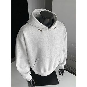 重磅全棉无帽绳450克拉链连帽卫衣硬挺套头外套男 RH5342-P48图片