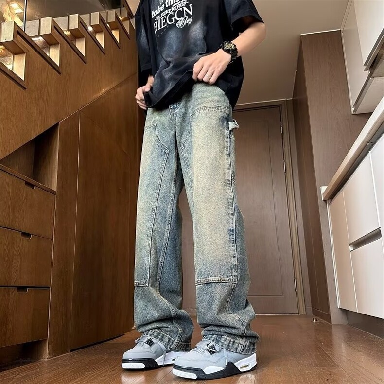 D219A/5523/P55设计感牛仔裤男高街，男装牛仔裤，电商D256A(原B258A)