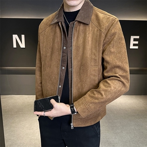 店主风仿翻皮夹克男时尚2025秋季休闲假两件外套B317/86512/P145图片