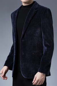 男士上衣装新款商务休闲2023秋季潮流时尚中年翻领纯色外套薄款图片