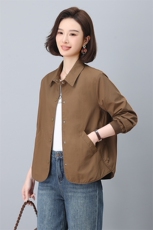 衬衫外套女春秋2025年新款大码宽松薄款长袖衬衣中年妈妈休闲上衣，女装短外套，雪樱依海
