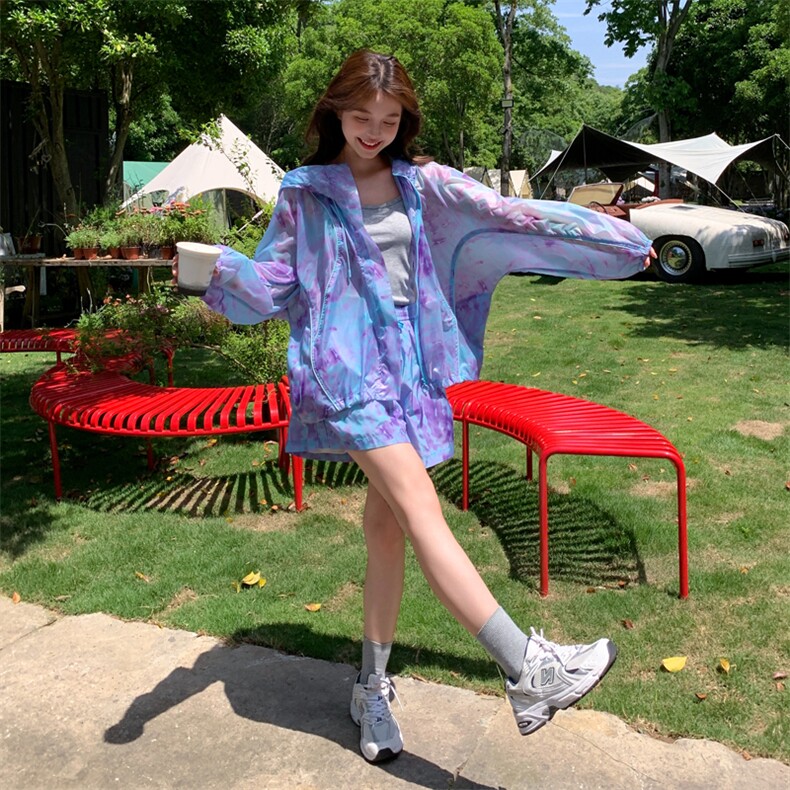 现货高转化26夏季新款花色轻薄防晒衣服套装女182A8655P145K218,女装防晒衣,浙宝182A