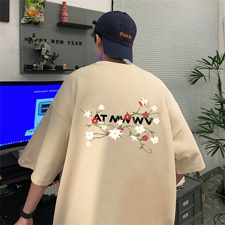 可设48小时发货支持抖音得物来样二开230克重磅美式短袖t恤MT356,男装T恤,电商A486