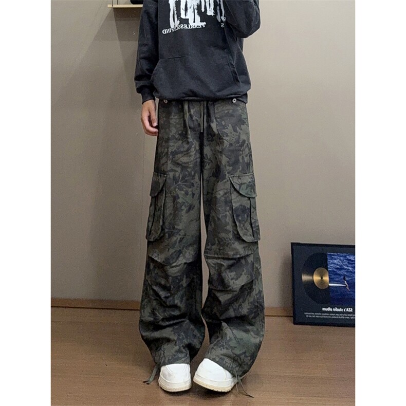 B221美式ins高品质多口袋休闲迷彩工装裤子LK24256-特P48控78,男装休闲裤,电商B221