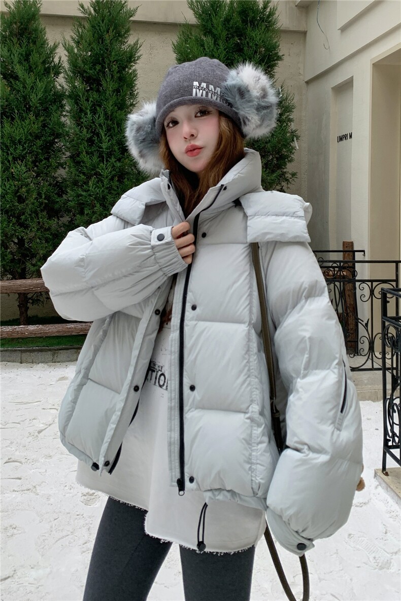 现货新款东大门加厚保暖羽绒服百搭连帽面包服女装外套,女装羽绒服,网红馆