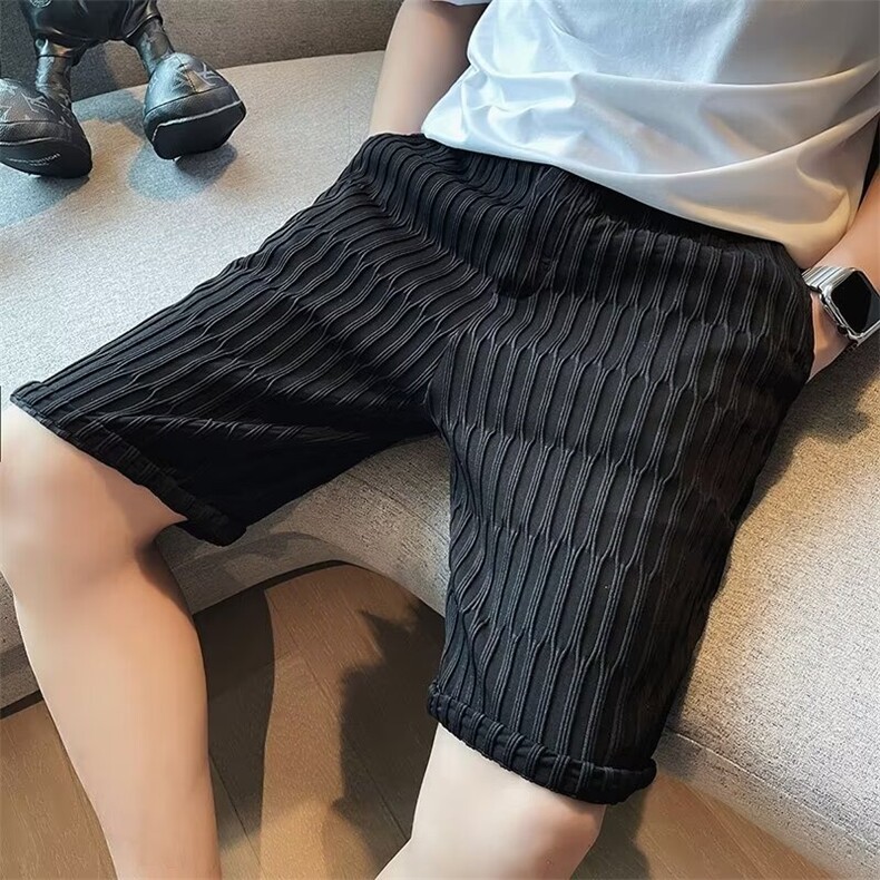 宽松型ins男条纹五分裤夏季休闲裤流行日系2024港风新款BD051/P32,男装牛仔裤,星座506