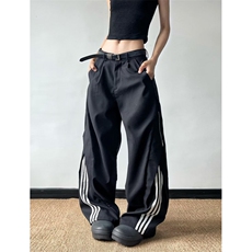 条纹拼接休闲西裤女2025新款cleanfit高街宽松百搭裤子KX91，男装西裤，星座1116A（原606A-3）