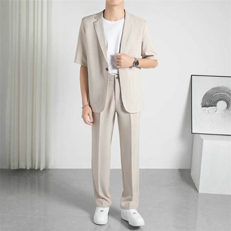 TW053-P95夏季时尚男INS微阔西服两件套短袖西装西裤,男装西服,星座507A（原星座306B-2）