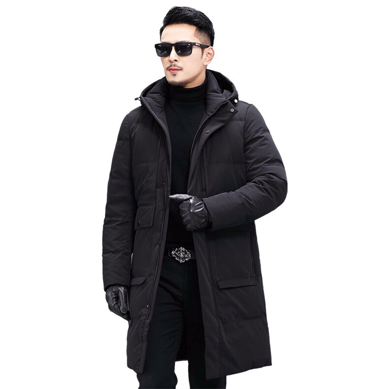 新款羽绒服冬季外套潮流百搭中年男士长款连帽外套KCN3056-5-P405,男装羽绒服,电商B212（原钱塘6029）