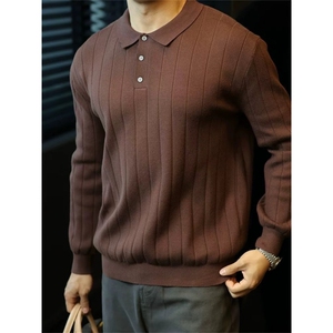 高级感老钱风气质翻领针织长袖毛衣纯色POLO衫E41057/P75