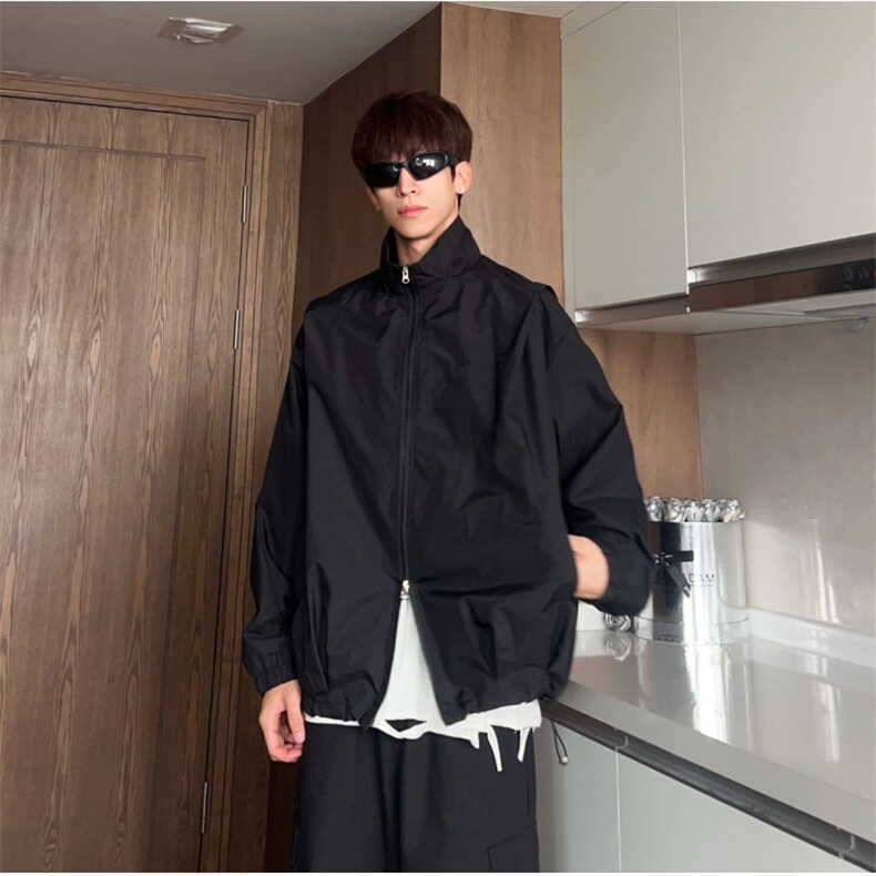 b228-J3061-P70机能风褶皱阔形宽版夹克，男装夹克，电商A016 (原B228)