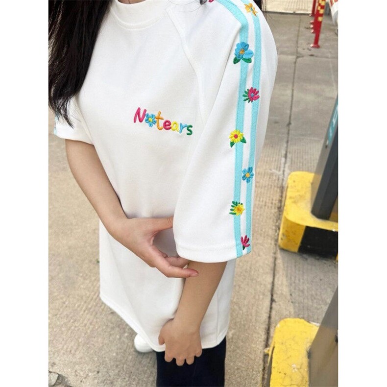 短袖T恤男女夏新款条纹宽松设计感五分袖潮牌休闲情侣体恤T1227,男装T恤,星座601-1