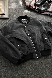 水洗工装牛仔帆布外套棒球服夹克 JK3626 特P95图片