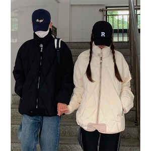 冬季新款美式学生韩系棉服女棉衣菱格棉袄外套C609-90图片
