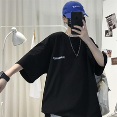 XZ115A-T06200克纯棉男女字母印花大码S-5XL10色T恤衫圆领半袖，男装T恤，星座115A-3
