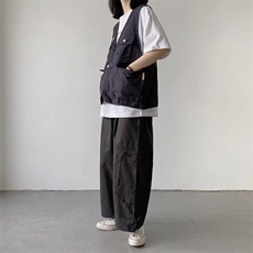 马甲宽松中性工装痞帅男女情侣百搭马夹背心潮流外套潮BB00P35，男装背心/马甲，星座1013-5