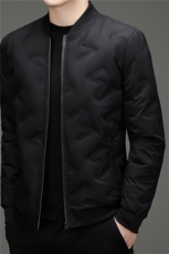 新款秋冬款棒球领90绒子白鸭绒羽绒服外套中年男士加厚羽绒服夹克，男装夹克，钱塘723