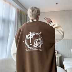 摇粒绒棒球服男大码开衫卫衣男夹克BF86134-P65，男装夹克，电商A040