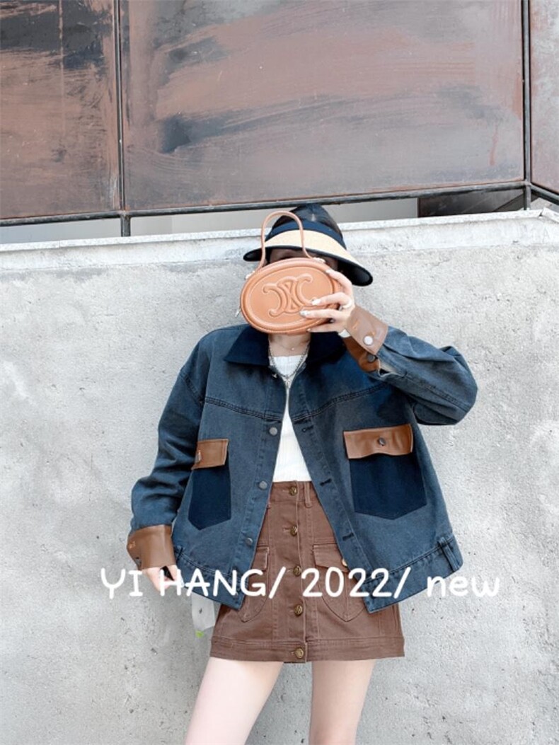 牛仔拼皮外套超，其它，一杭