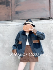 牛仔拼皮外套超，其它，一杭