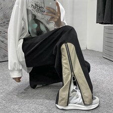 2022秋装新款港风拉链款拼接休闲裤运动直筒裤B221-LK21167-P50，男装休闲裤，电商B221
