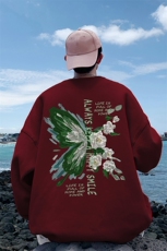直播品质340克重磅纯色华棉美式卫衣圆领印花大码XZ517A-BK12108，男装卫衣，星座517A