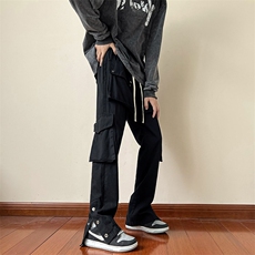 B221秋装美式ins高街小众排扣工装裤弹力休闲裤LK22052-P60控78，男装休闲裤，电商B221