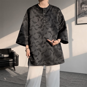8XL-M风蝴蝶t恤大码唐装新中式七分袖棉麻冰丝短袖DX1208P48图片