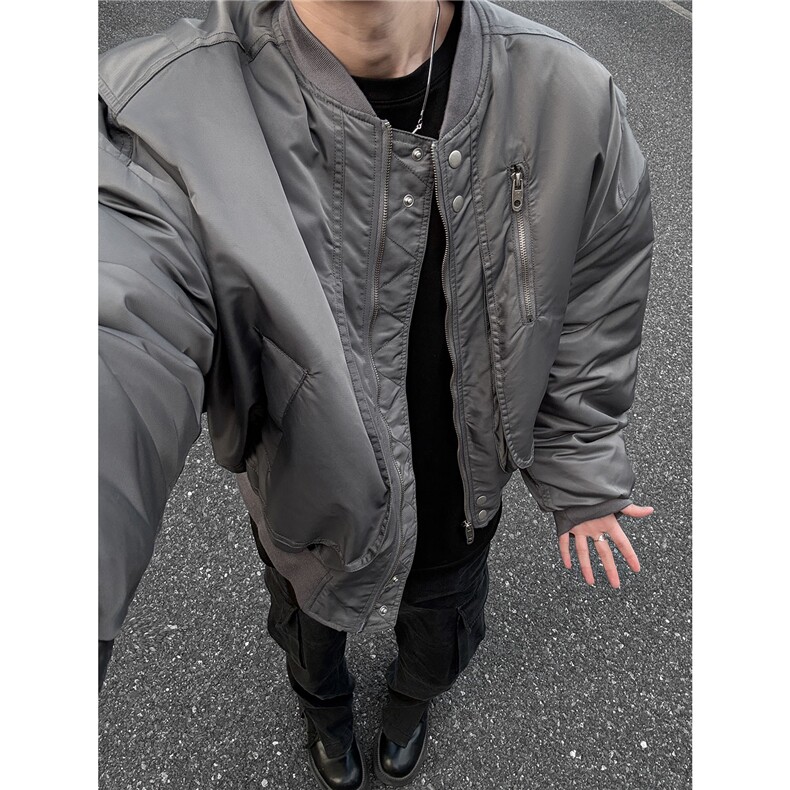 美式bomber飞行员夹克棉服男冬季短款棉衣外套cleanfit夹棉棒球服,男装棉衣,电商A233-1
