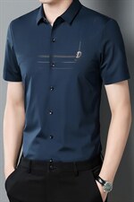 短袖衬衫男中老年人40岁50中年男士夏季薄款爸爸夏装上衣冰丝衬衣