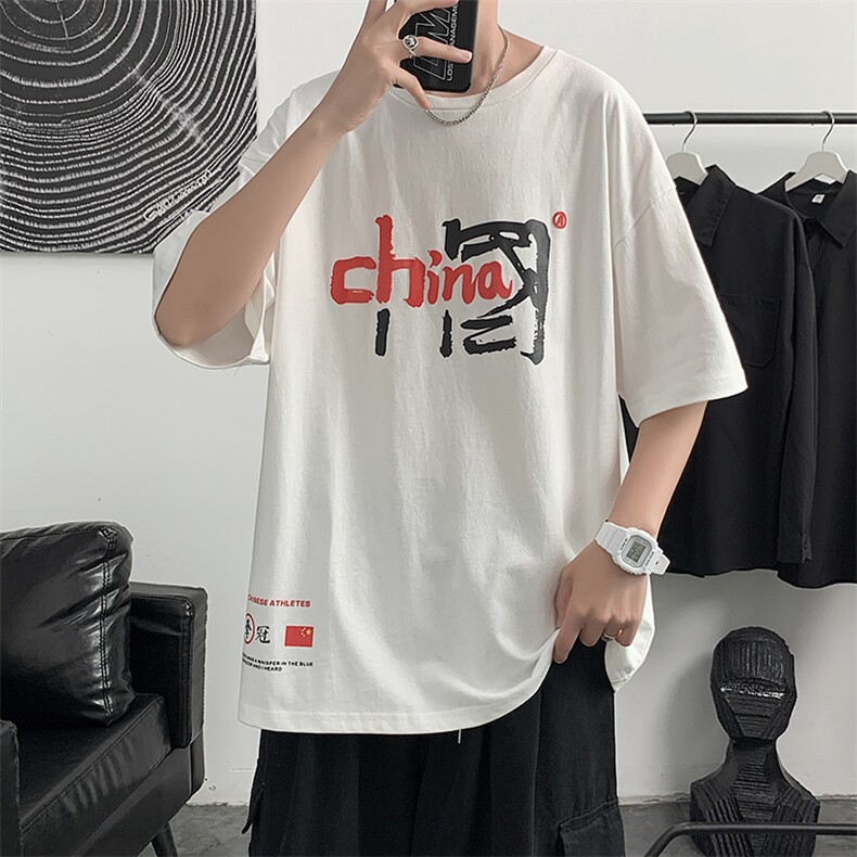 百搭ins流行帅气宽松休闲简约半袖潮印花设计感T恤T274-P12，男装T恤，星座512-2