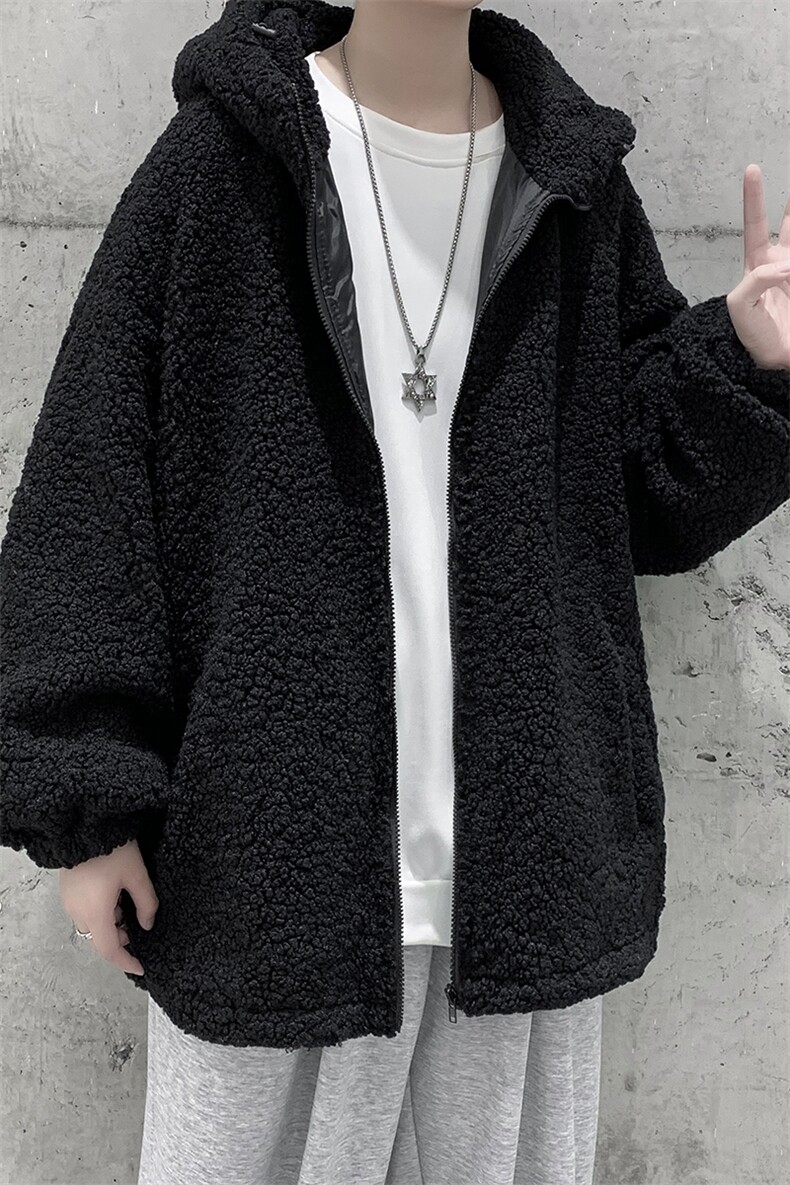 现货冬装男女款宽松休闲大码羊羔毛棉衣中性情侣棉袄外套DM70-P95,男装棉衣,电商D321-1