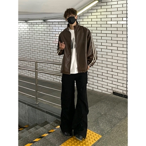 美式夹克宽松休闲皮衣秋季复古潮牌百搭皮衣外套HY593TP65图片