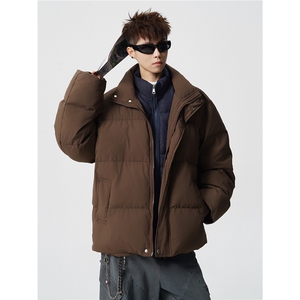 仿牛仔拼接假两件棉衣保暖设计感立领棉服A170-M912-P135控188图片