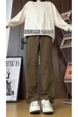 抖音2026春季美式伐木裤男垂感休闲西裤A423P55，男装西裤，电商A309