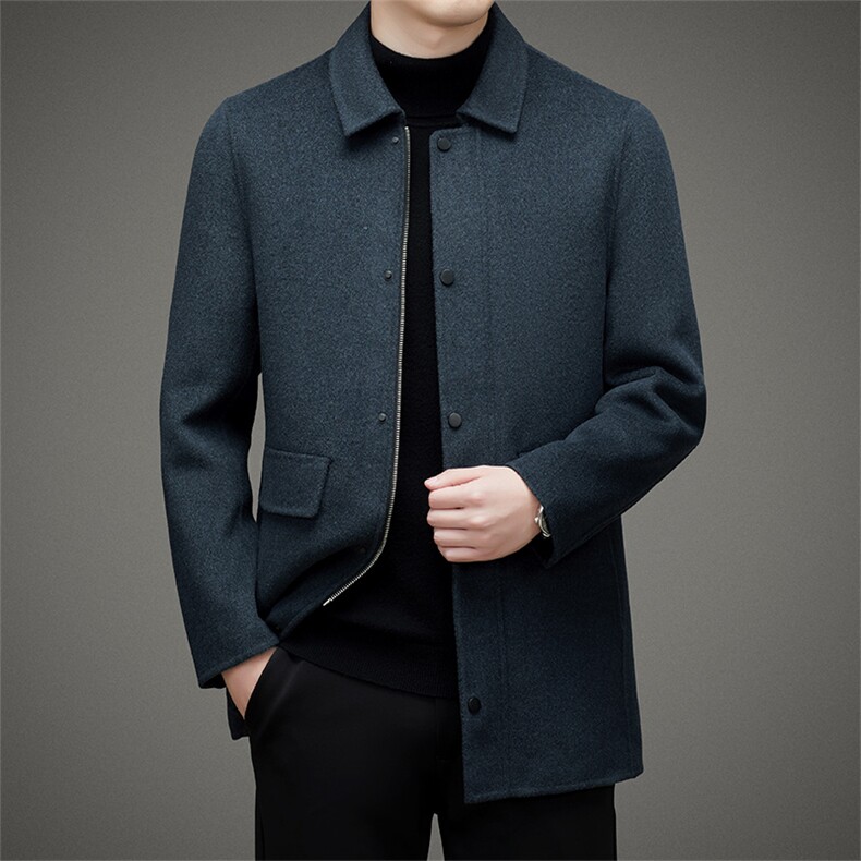 CD66831钱塘2020-2秋冬新款商务休闲男士中长款双面呢外套P335,男装毛呢大衣,钱塘207-2