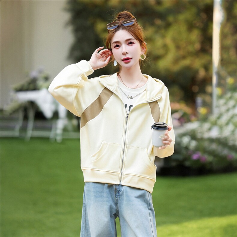 短外套女针织拼色上衣女，女装短外套，芙芮