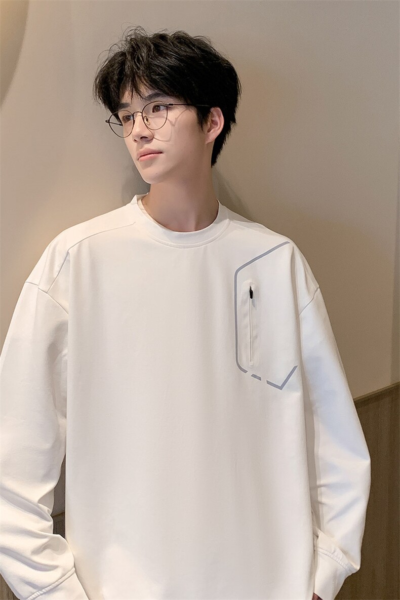 311B-1-7905-P28控58时尚套头长T重磅宽松休闲百搭上衣,男装T恤,星座311B-1