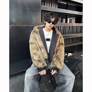 8XL-M 复古双面加厚毛绒皮草短款工装派克服外套MY1707P158控188,男装棉衣,电商D206-1