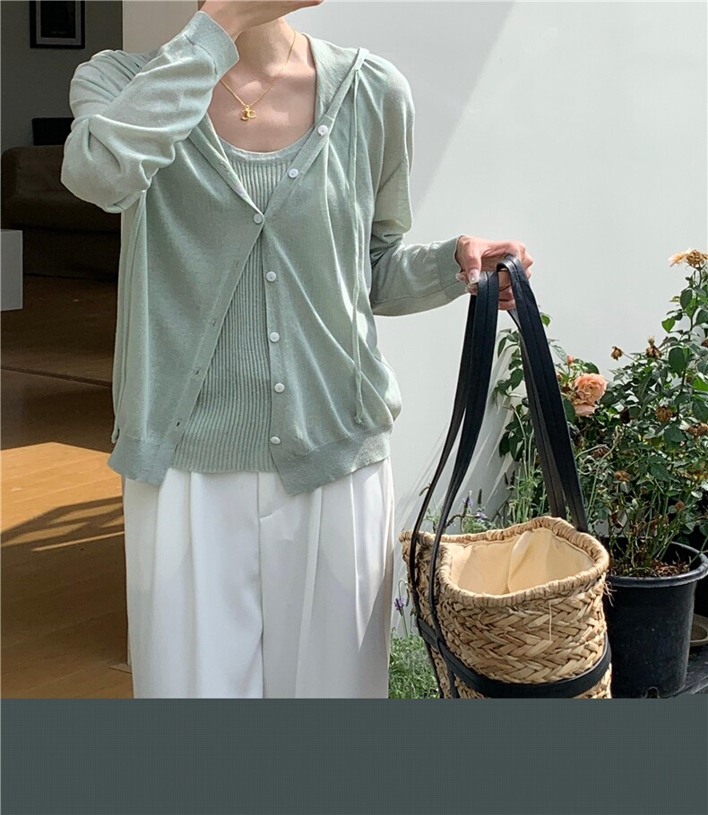 简约百搭长袖开衫女宽松休闲针织外套,针织衫/毛衣,伟祺羊绒
