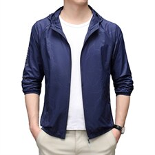 夹克男2023新款夏季防晒衣中青年男士薄款休闲防晒服潮流连帽外套，男装夹克，电商B212（原钱塘6029）