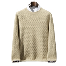 2025年秋季新款百搭七针后螺纹套头衫，男装针织衫/毛衣，榆莲羊绒