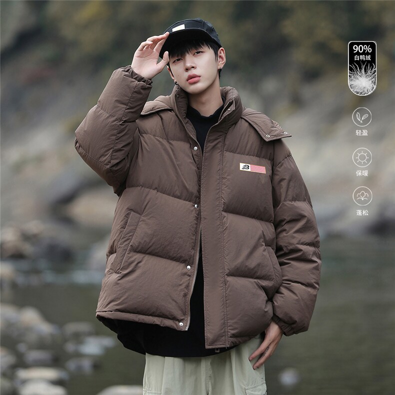 港风23冬季时尚百搭连帽情侣加厚羽绒服外套YR63603P225控298,男装羽绒服,电商A268A