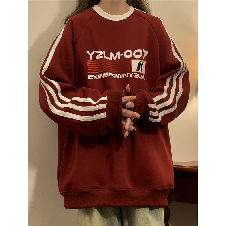 1中性风印花字母图案袖子三杠织带大码M-5XL卫衣男WY77762P48控68，男装卫衣，星座226-2