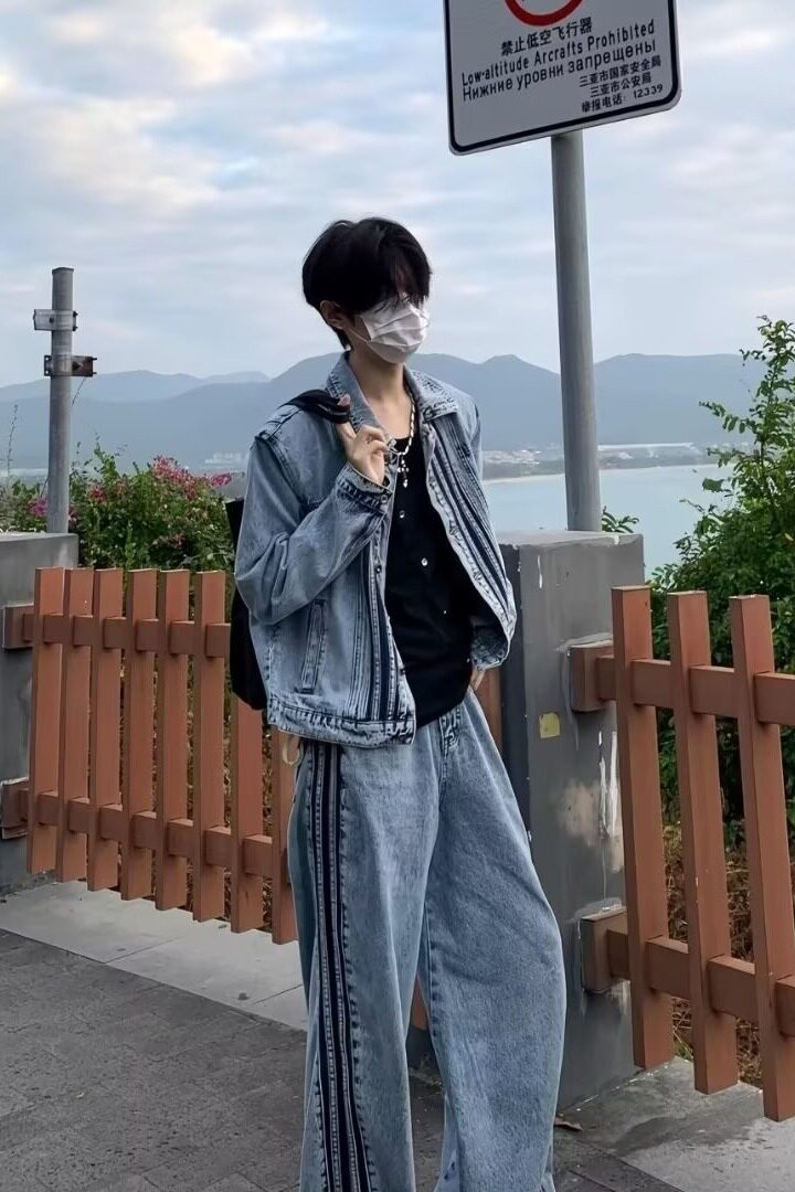 美式复古牛仔衣外套男生秋季痞帅高级感上衣韩版潮流夹克,男装工装外套,星座218-1（原230）