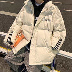 港风冬季新款织带字母立领羽绒服男潮宽松印花YR6114P225控268，男装羽绒服，电商A268A