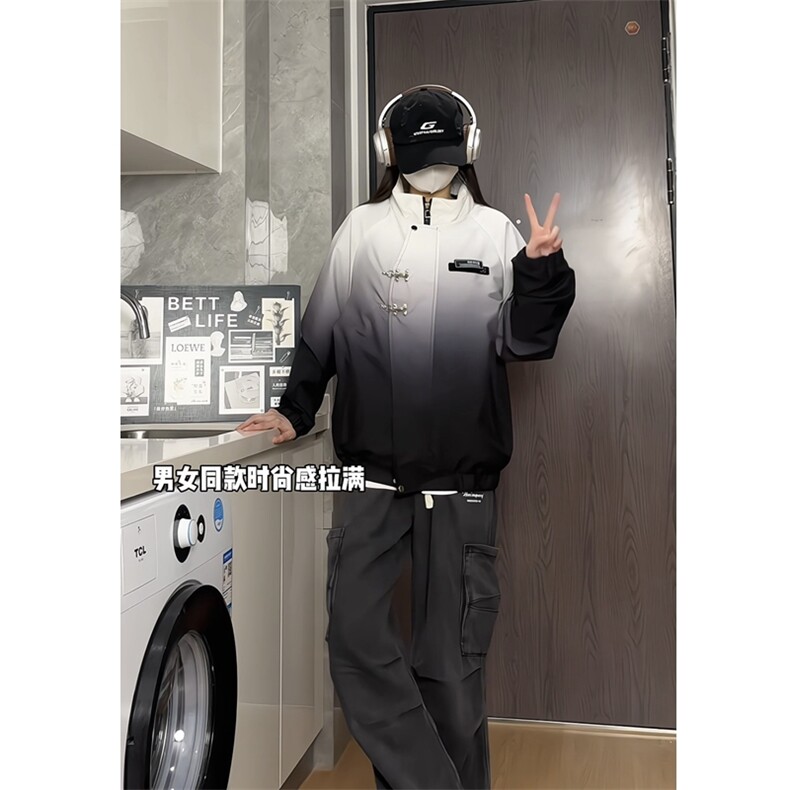 档口视频 抖音渐变色新中式夹克防水冲锋衣外套F9898-P75图片