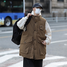 A992-P55秋冬ins潮牌复古宽松工装无袖棉服日系街头立领棉马甲男，男装背心/马甲，星座512-6