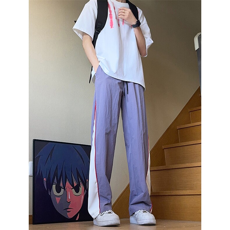 美式高街 hiphop速干拼接运动微喇休闲裤货号K2315P45图片